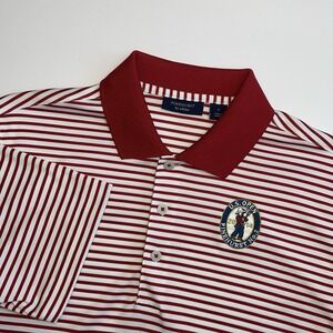 Pinehurst By Adidas Golf Polo Shirt Mens Small Short Sleeve Red White U.S. Open